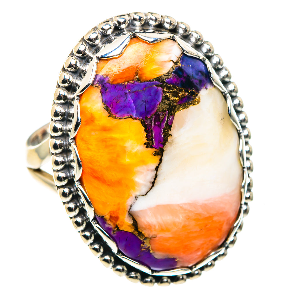 Purple Spiny Oyster Turquoise Rings handcrafted by Ana Silver Co - RING87732