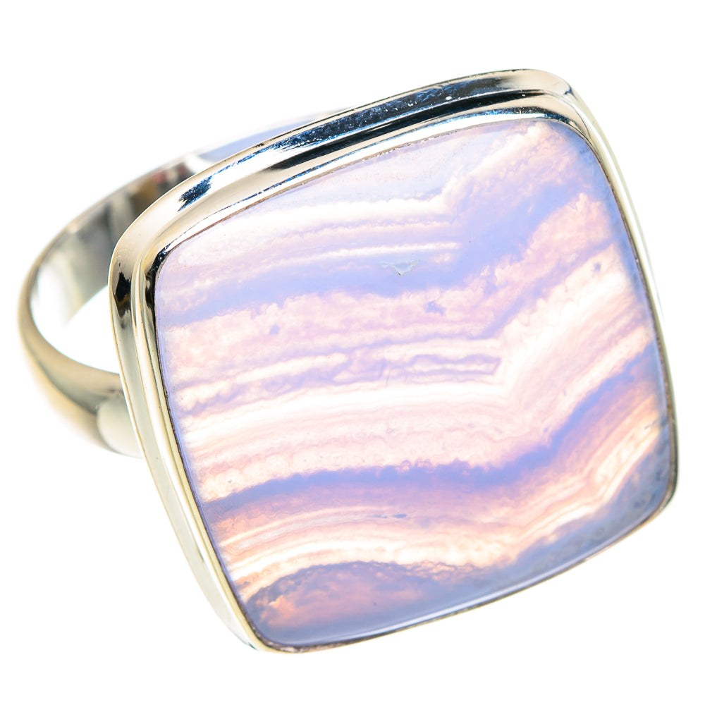 Blue Lace Agate Rings handcrafted by Ana Silver Co - RING87746