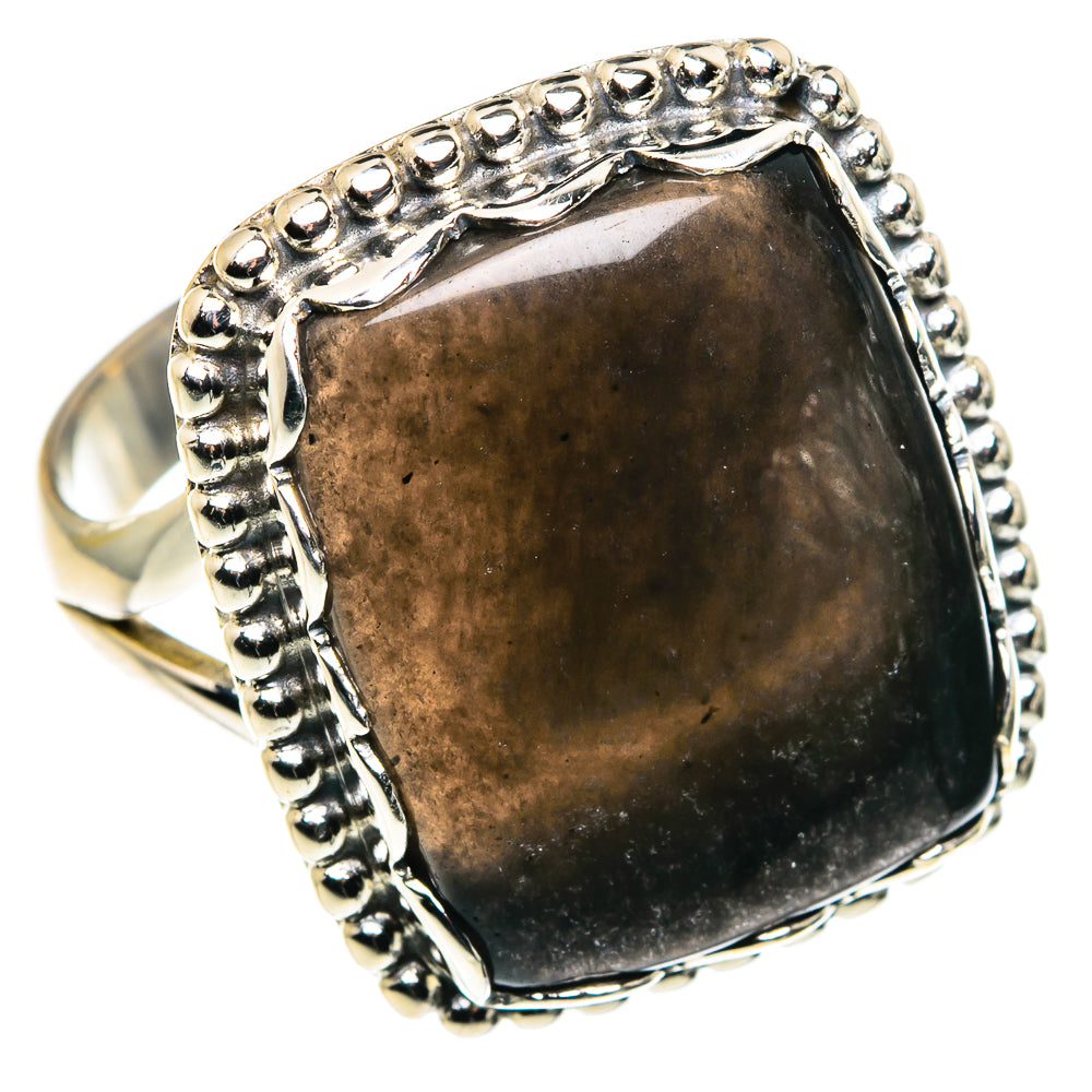 Gold Sheen Obsidian Rings handcrafted by Ana Silver Co - RING87873