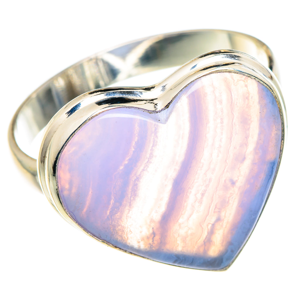 Blue Lace Agate Rings handcrafted by Ana Silver Co - RING87911