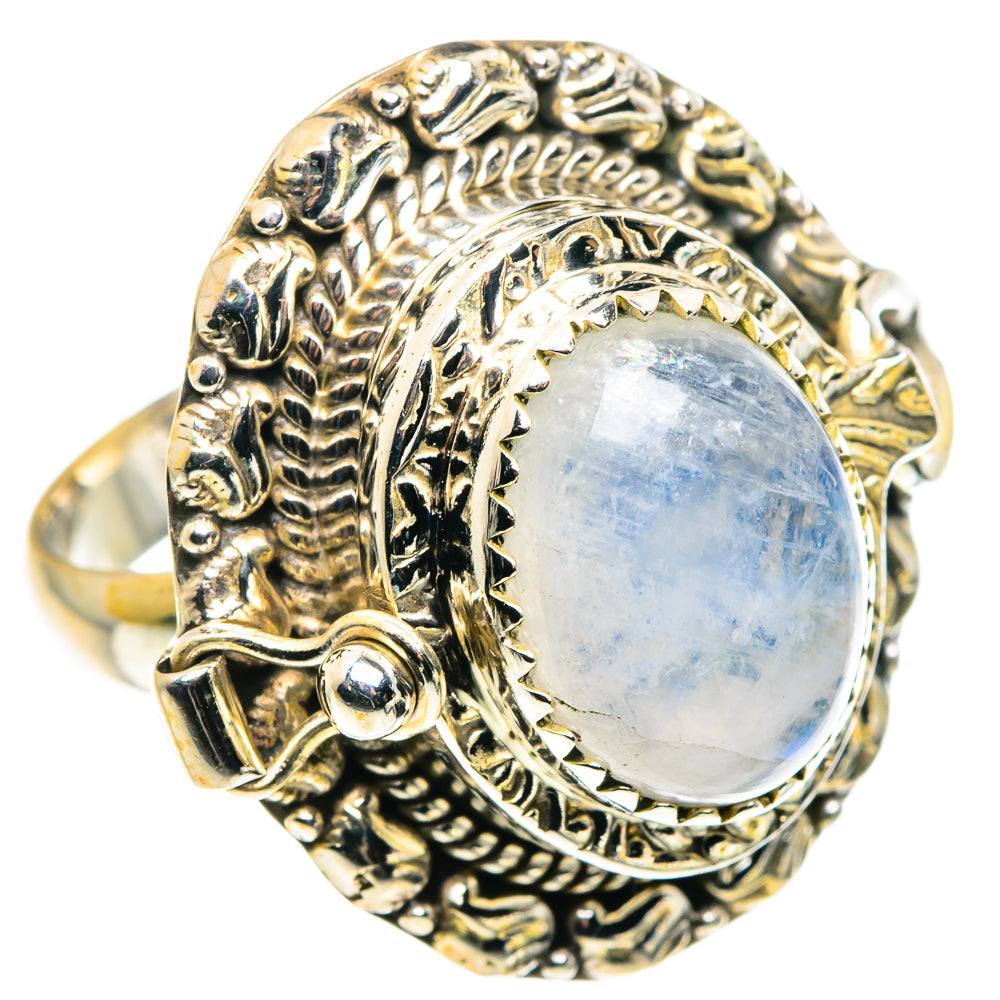 Rainbow Moonstone Rings handcrafted by Ana Silver Co - RING88026