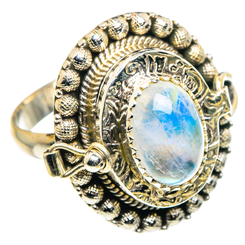 Rainbow Moonstone Rings handcrafted by Ana Silver Co - RING88052