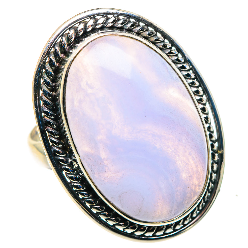 Blue Lace Agate Rings handcrafted by Ana Silver Co - RING88057