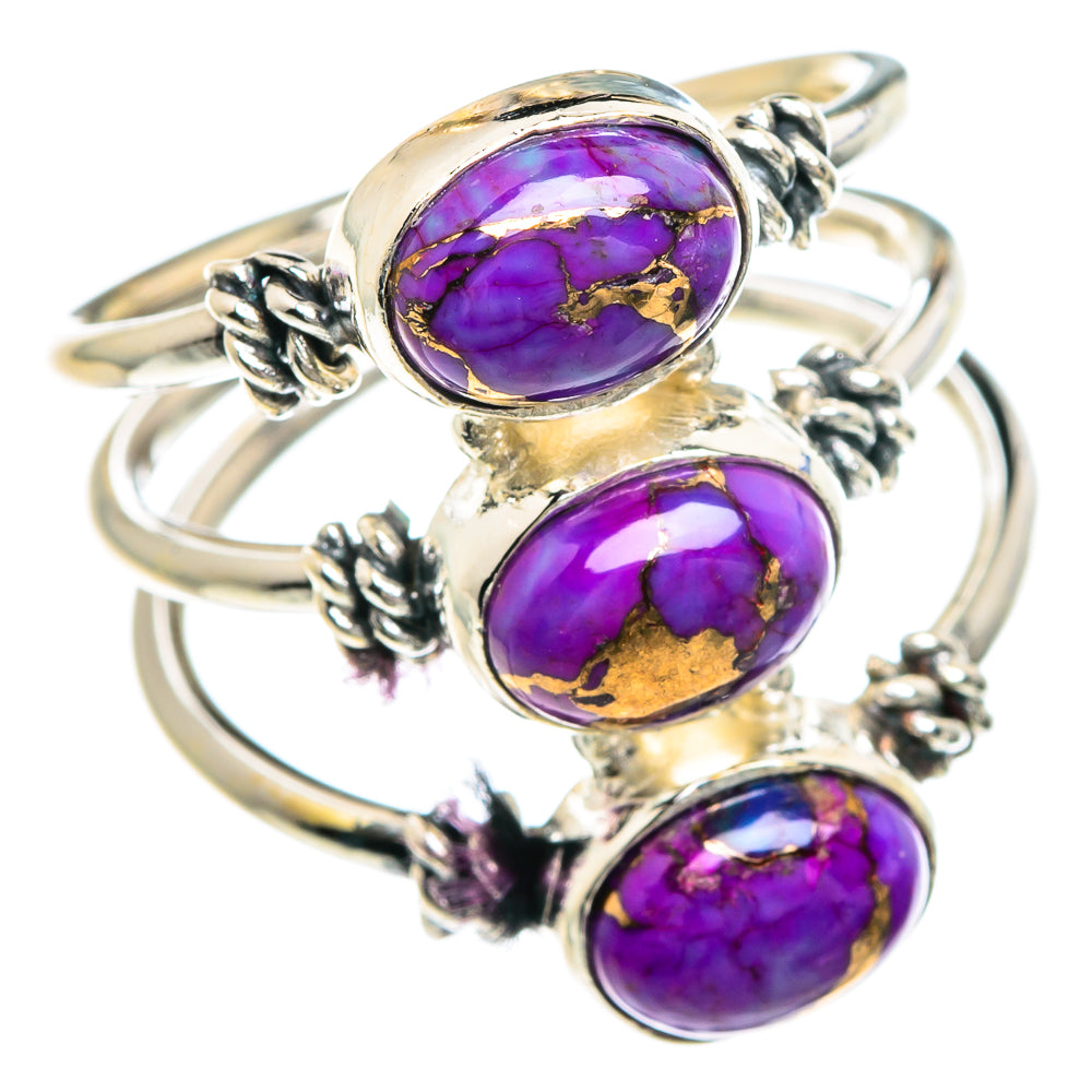 Purple Copper Composite Turquoise Rings handcrafted by Ana Silver Co - RING88151
