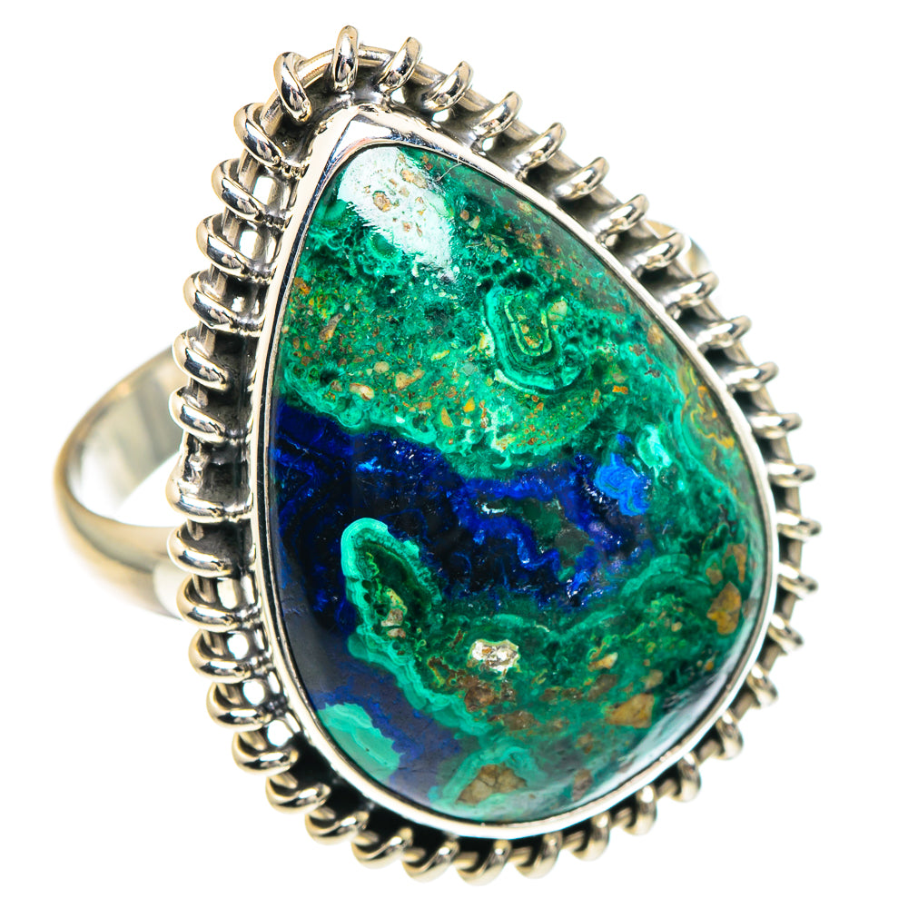 Azurite Malachite Rings handcrafted by Ana Silver Co - RING88408
