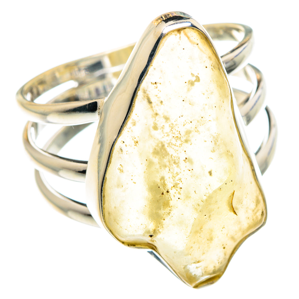 Libyan Desert Glass Rings handcrafted by Ana Silver Co - RING88428 - Photo 2