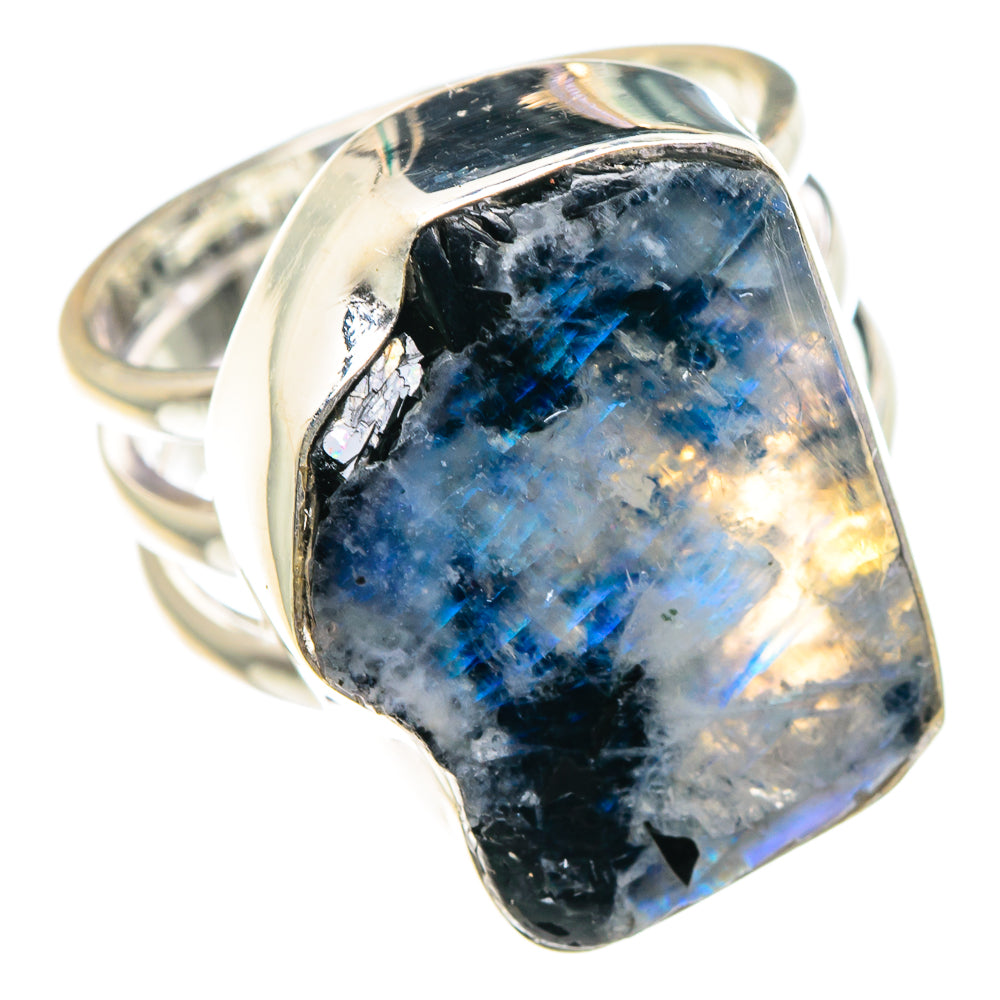 Rainbow Moonstone Rings handcrafted by Ana Silver Co - RING88848
