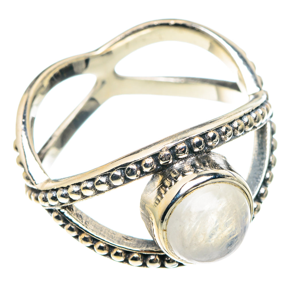 Rainbow Moonstone Rings handcrafted by Ana Silver Co - RING88943