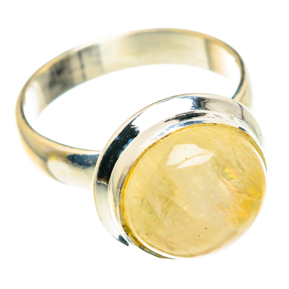 Yellow Moonstone Rings handcrafted by Ana Silver Co - RING88949 - Photo 2