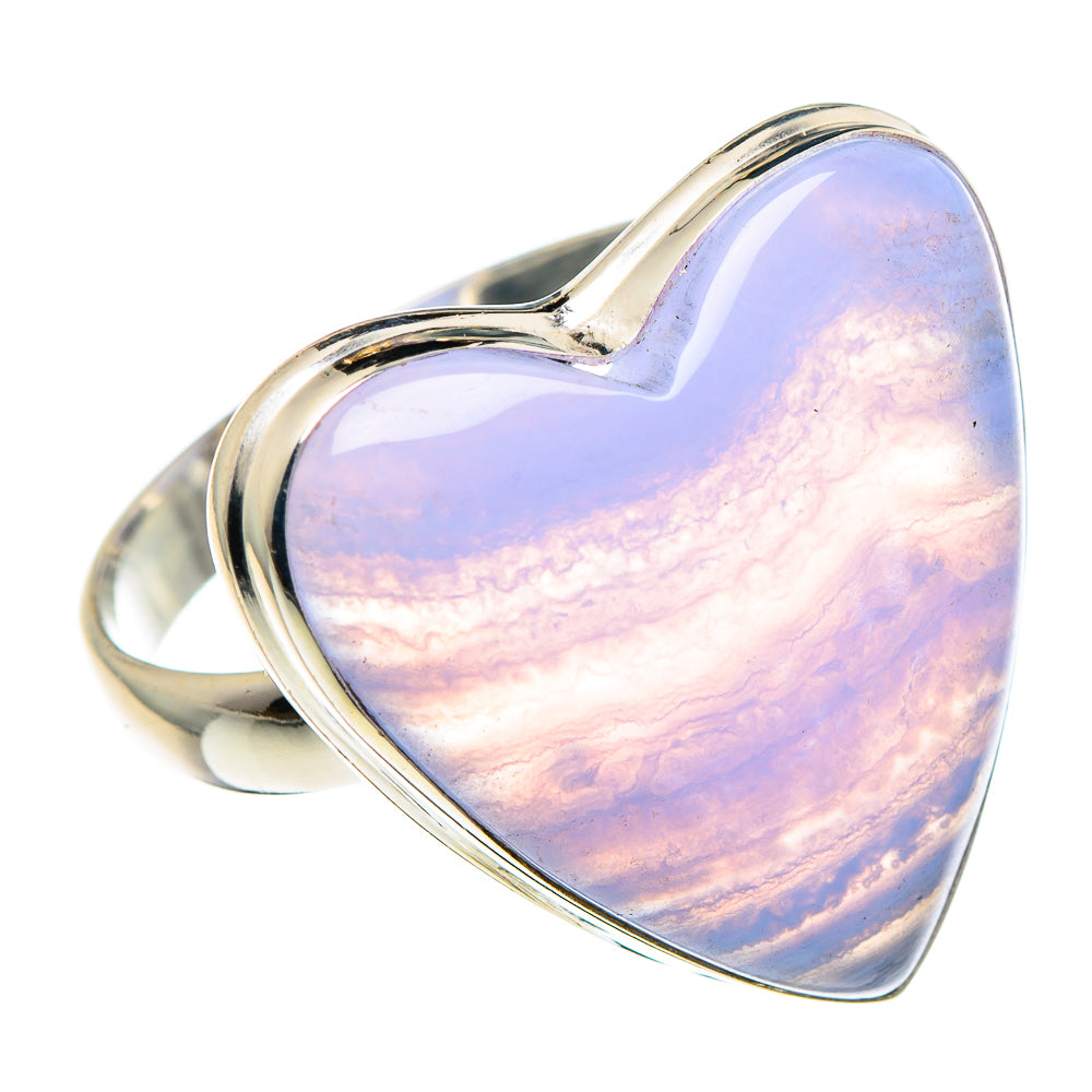 Blue Lace Agate Rings handcrafted by Ana Silver Co - RING89028