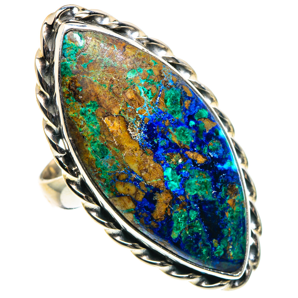 Azurite Malachite Rings handcrafted by Ana Silver Co - RING89031