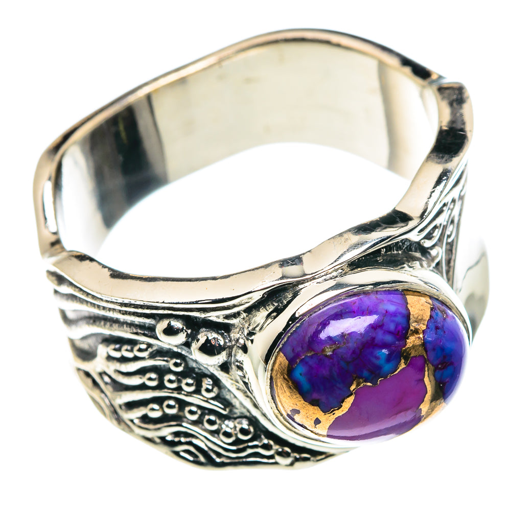 Purple Copper Composite Turquoise Rings handcrafted by Ana Silver Co - RING89088