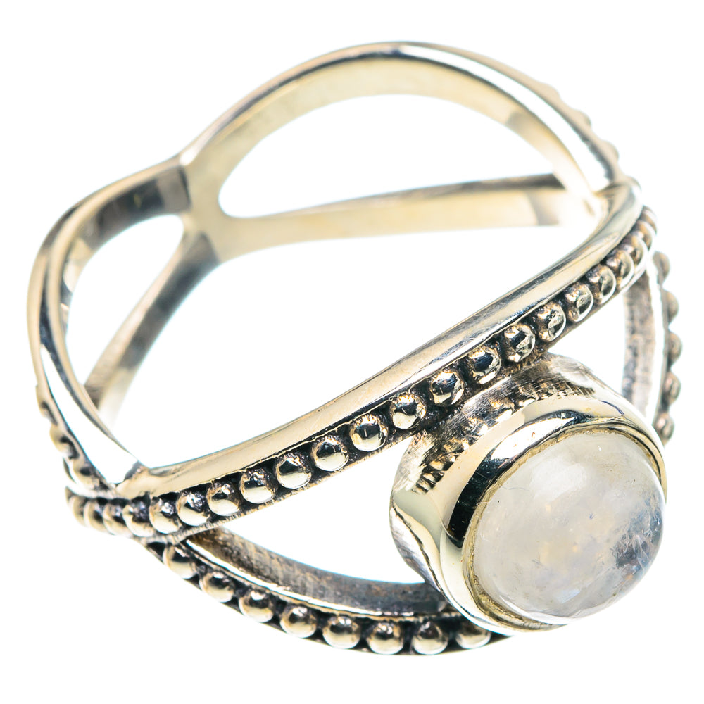 Rainbow Moonstone Rings handcrafted by Ana Silver Co - RING89247