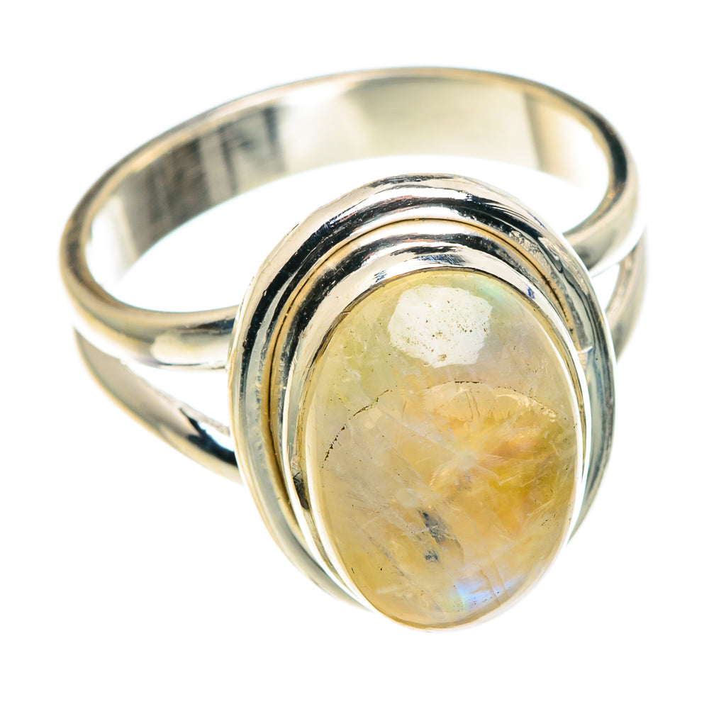 Yellow Moonstone Rings handcrafted by Ana Silver Co - RING89253
