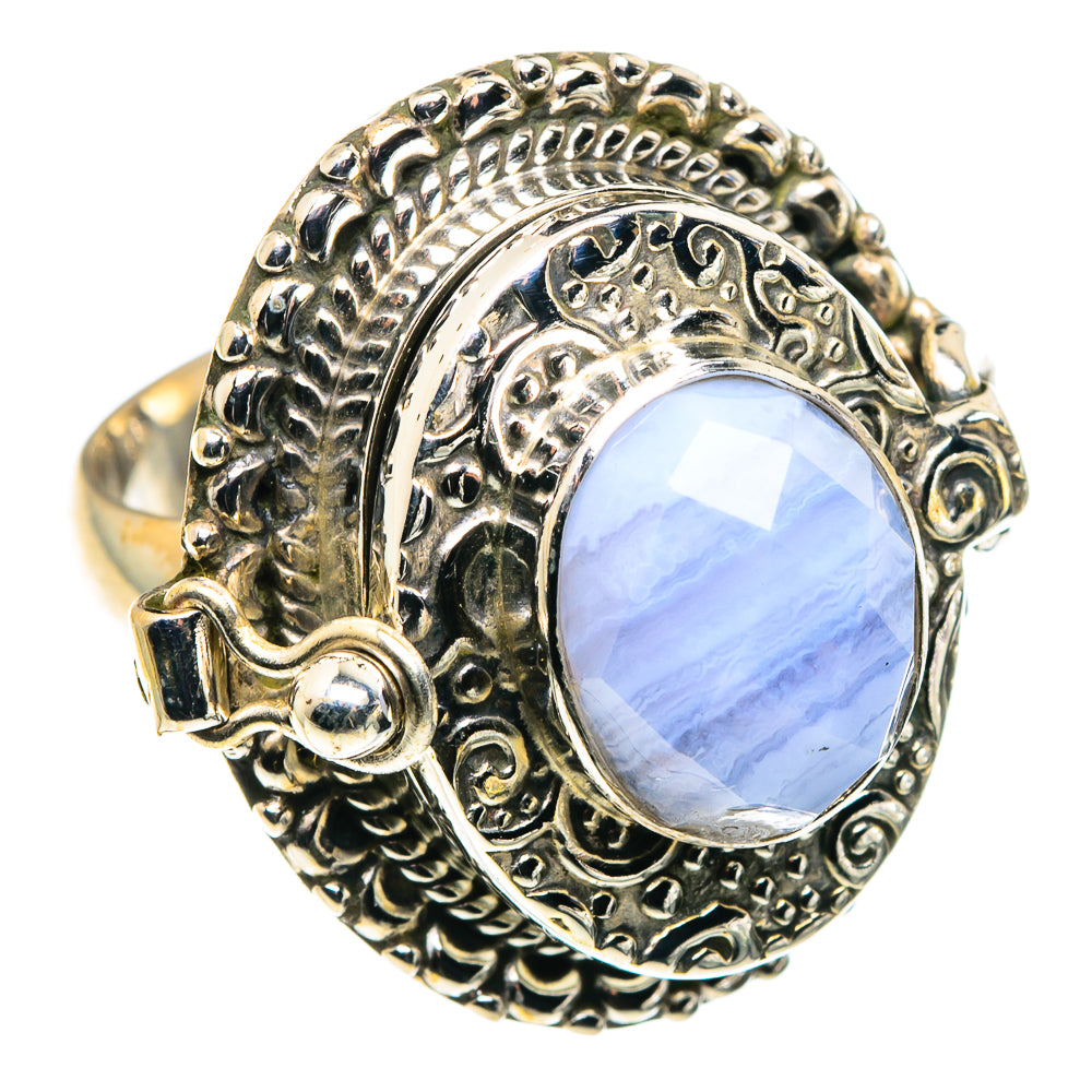 Blue Lace Agate Rings handcrafted by Ana Silver Co - RING89319