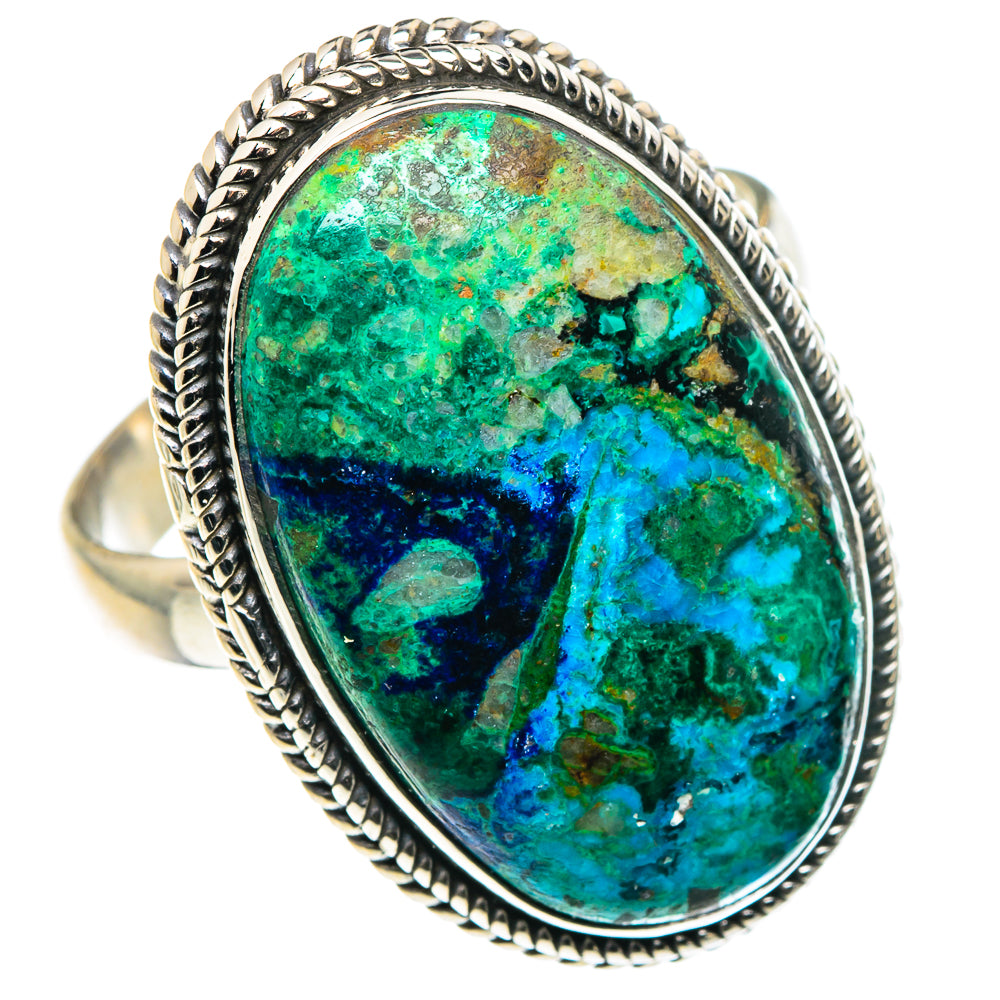 Azurite Malachite Rings handcrafted by Ana Silver Co - RING89327