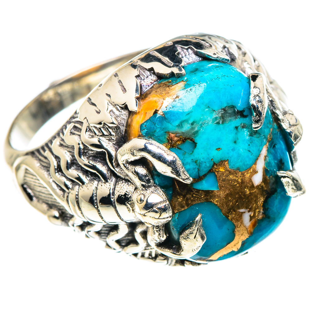 Blue Copper Composite Turquoise Rings handcrafted by Ana Silver Co - RING89331