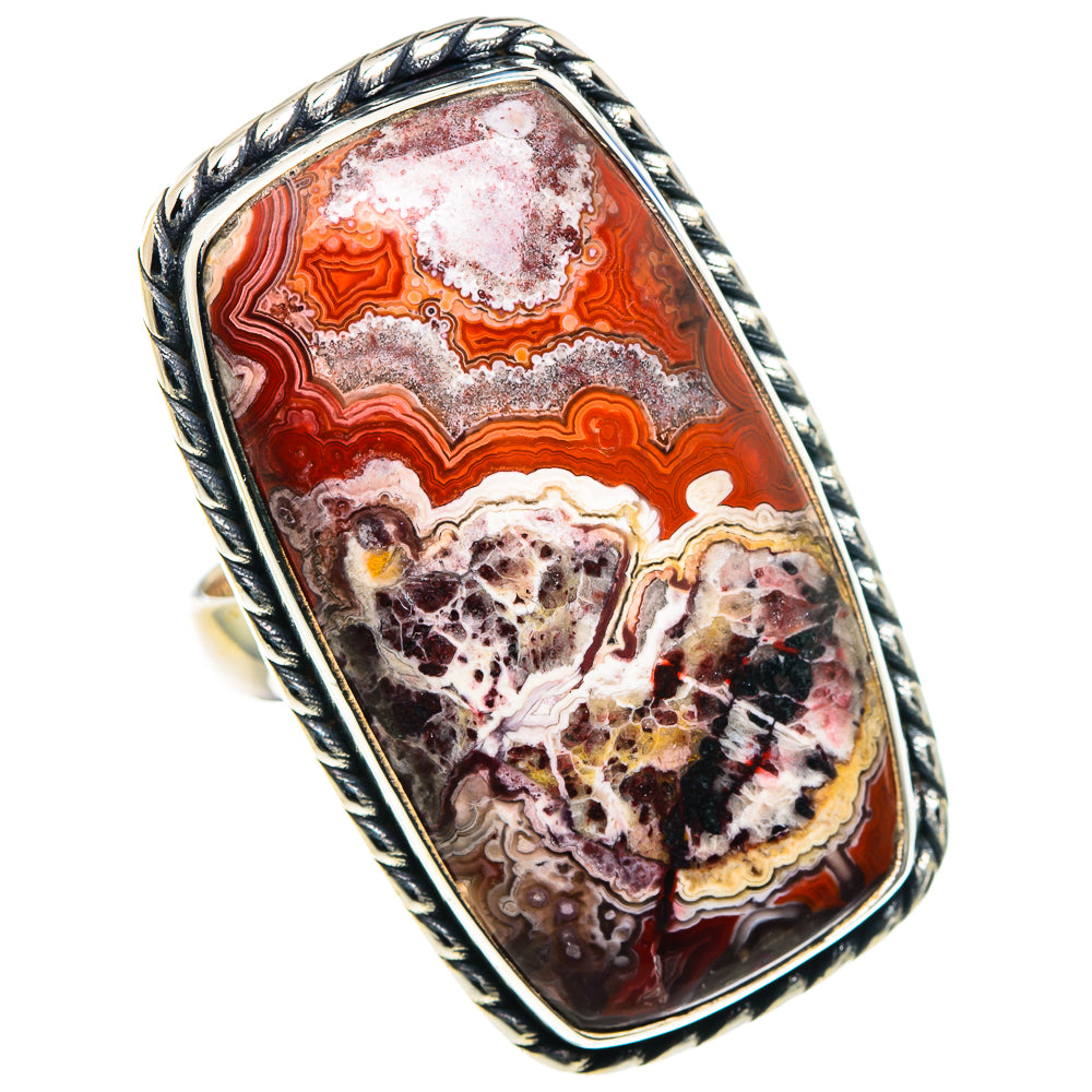 Crazy Lace Agate Rings handcrafted by Ana Silver Co - RING89339