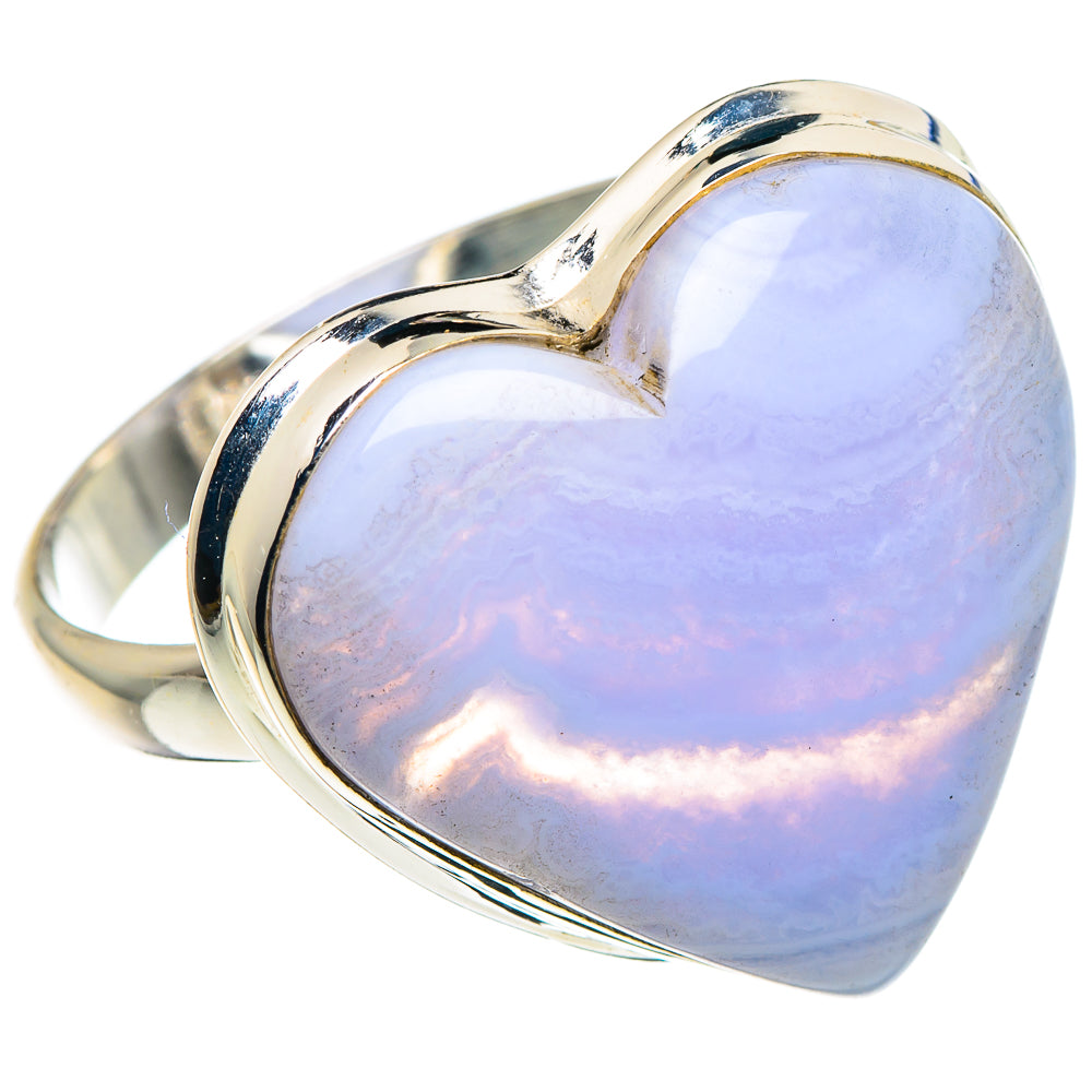 Blue Lace Agate Rings handcrafted by Ana Silver Co - RING89350
