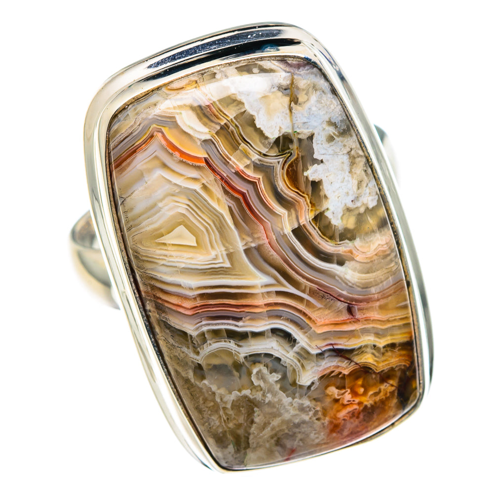 Laguna Lace Agate Rings handcrafted by Ana Silver Co - RING89385
