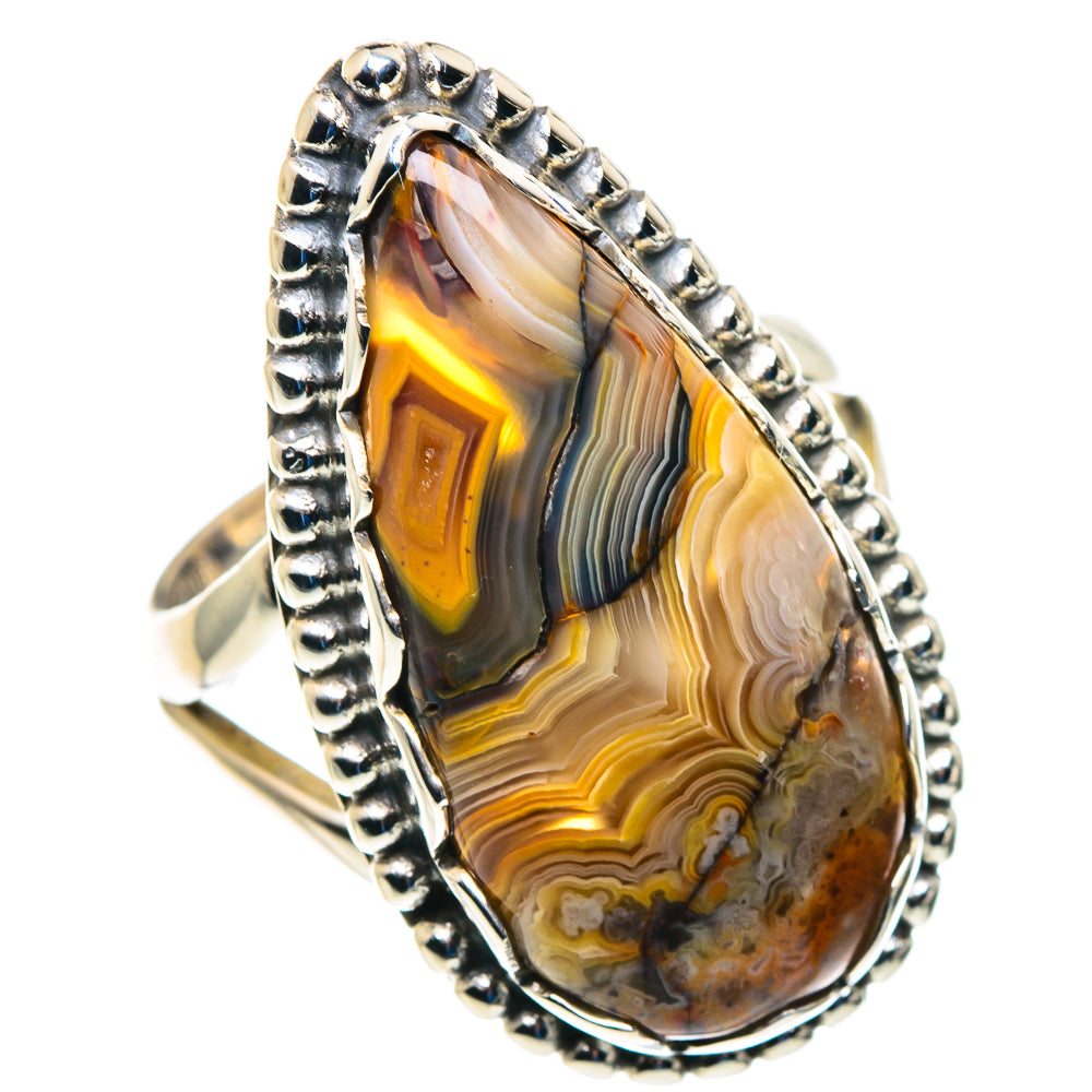 Crazy Lace Agate Rings handcrafted by Ana Silver Co - RING89422