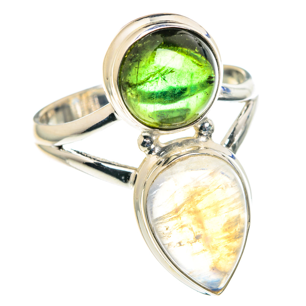 Rainbow Moonstone Rings handcrafted by Ana Silver Co - RING89454