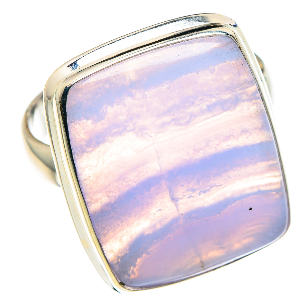 Blue Lace Agate Rings handcrafted by Ana Silver Co - RING89532