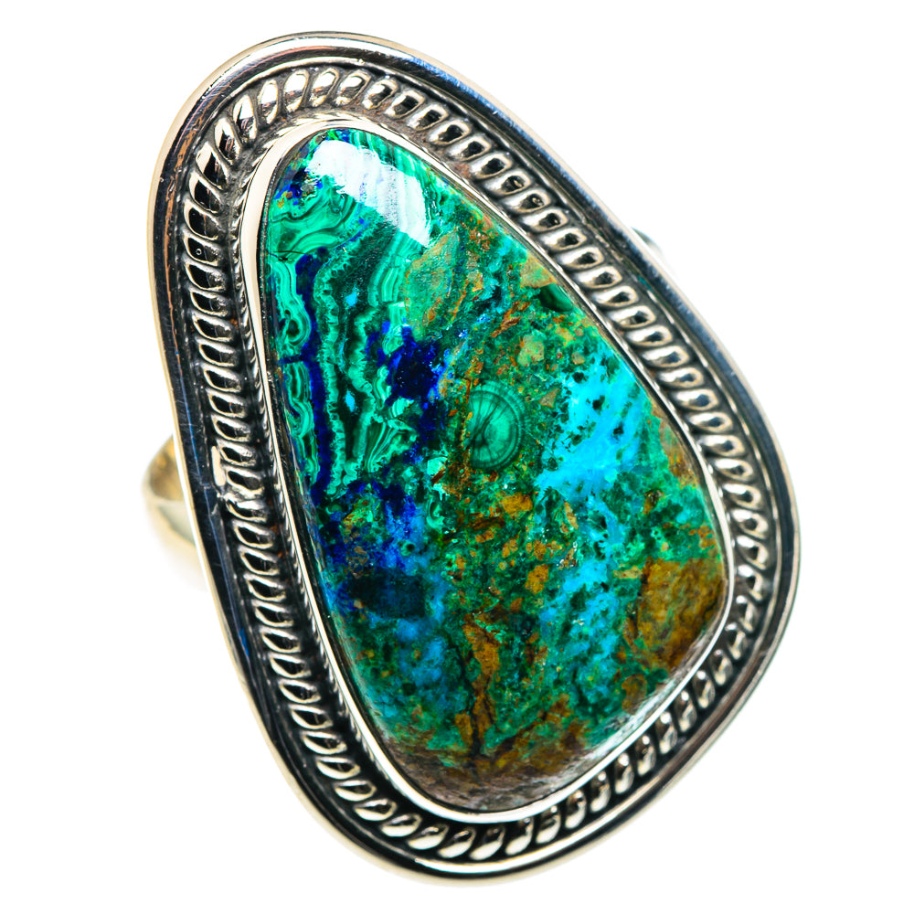 Malachite In Chrysocolla Rings handcrafted by Ana Silver Co - RING89671