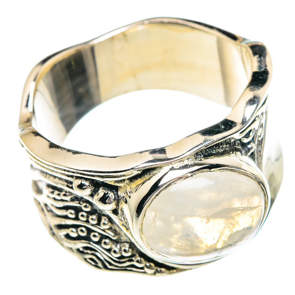 Rainbow Moonstone Rings handcrafted by Ana Silver Co - RING89801