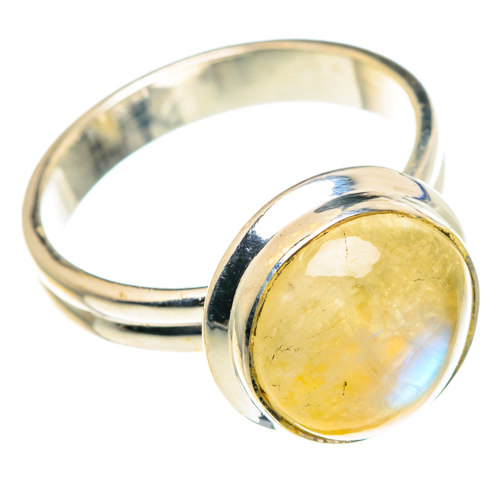 Yellow Moonstone Rings handcrafted by Ana Silver Co - RING89806 - Photo 2