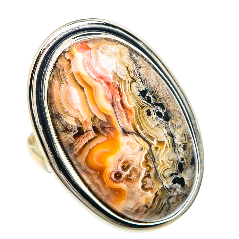 Laguna Lace Agate Rings handcrafted by Ana Silver Co - RING89885