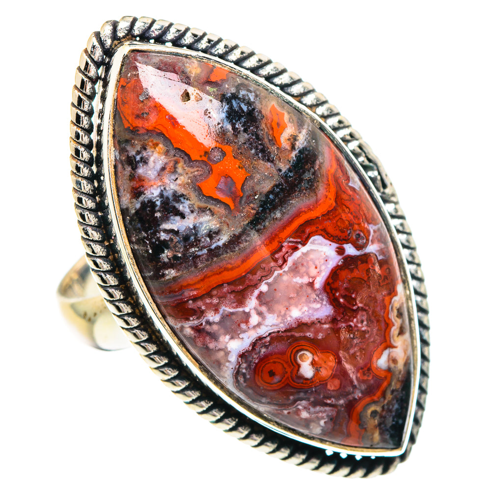 Crazy Lace Agate Rings handcrafted by Ana Silver Co - RING89923