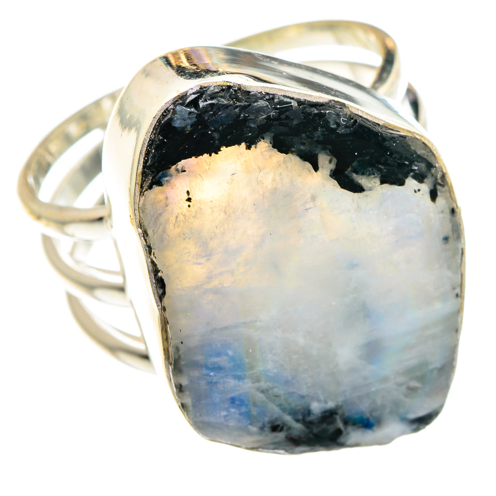 Rainbow Moonstone Rings handcrafted by Ana Silver Co - RING89944