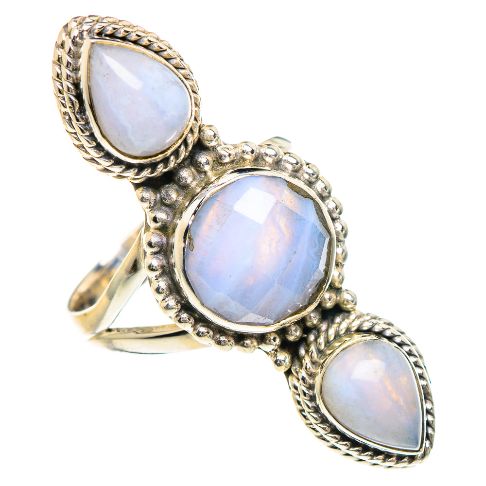 Blue Lace Agate Rings handcrafted by Ana Silver Co - RING89946