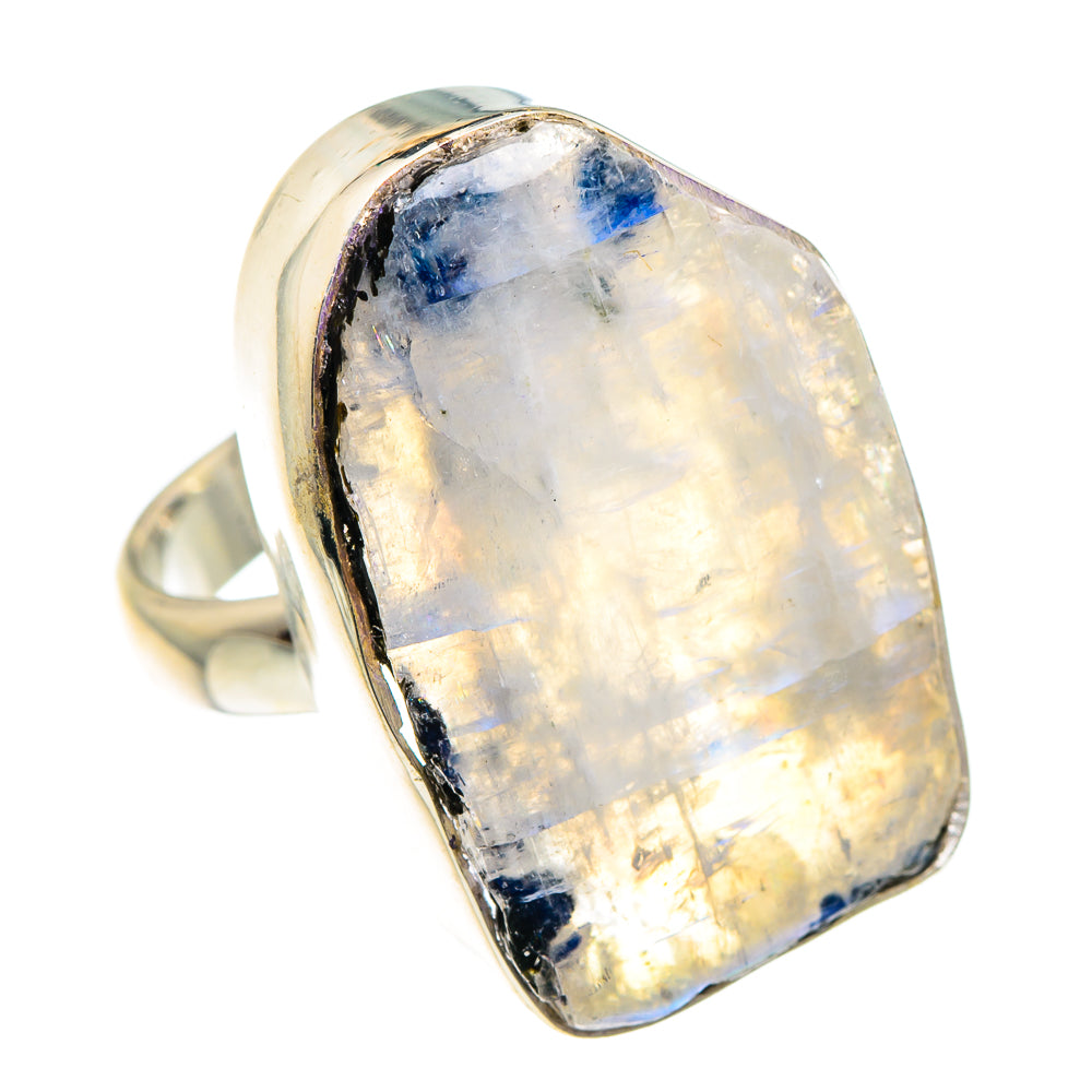 Rainbow Moonstone Rings handcrafted by Ana Silver Co - RING89980