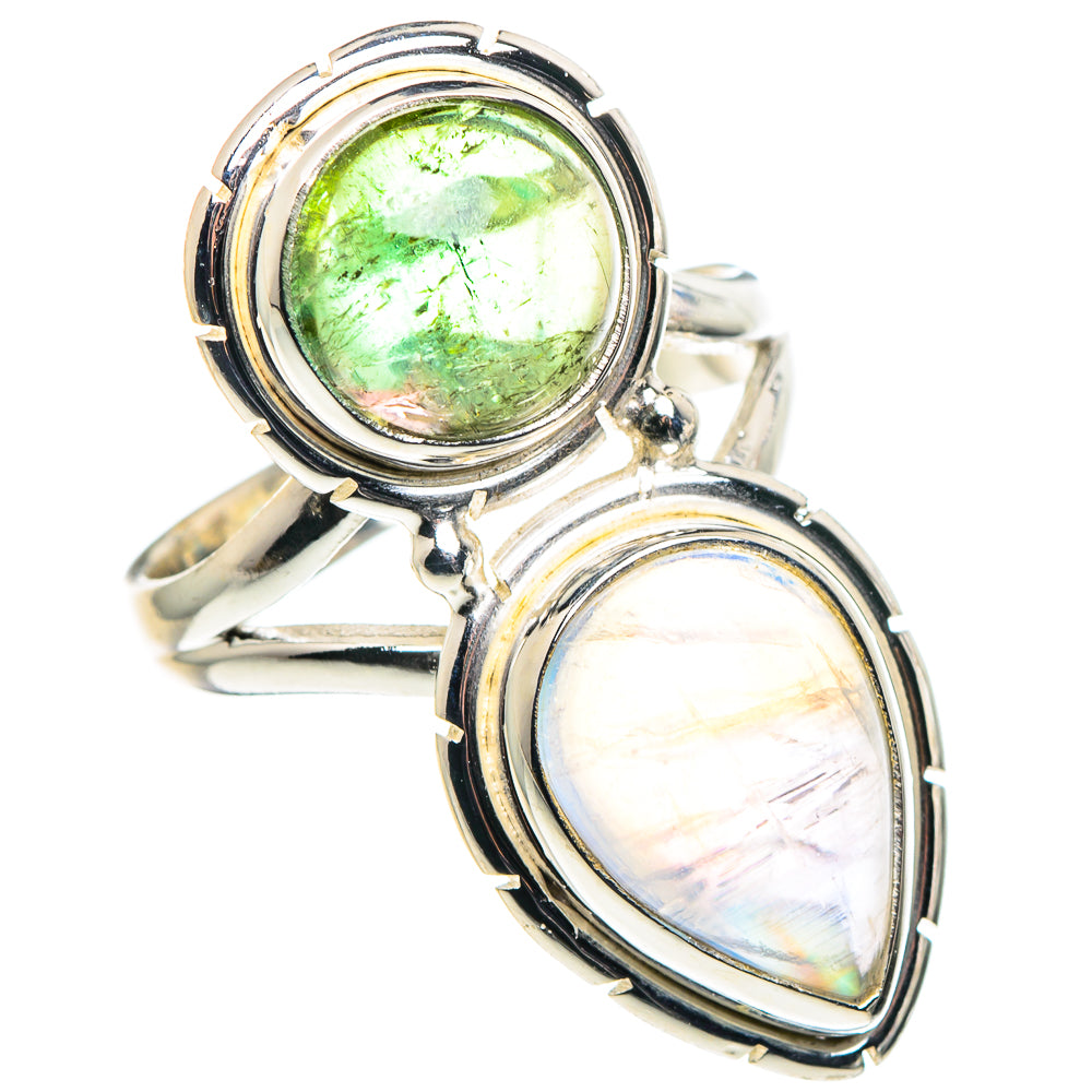 Rainbow Moonstone Rings handcrafted by Ana Silver Co - RING90041