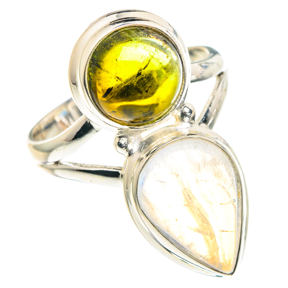 Rainbow Moonstone Rings handcrafted by Ana Silver Co - RING90111