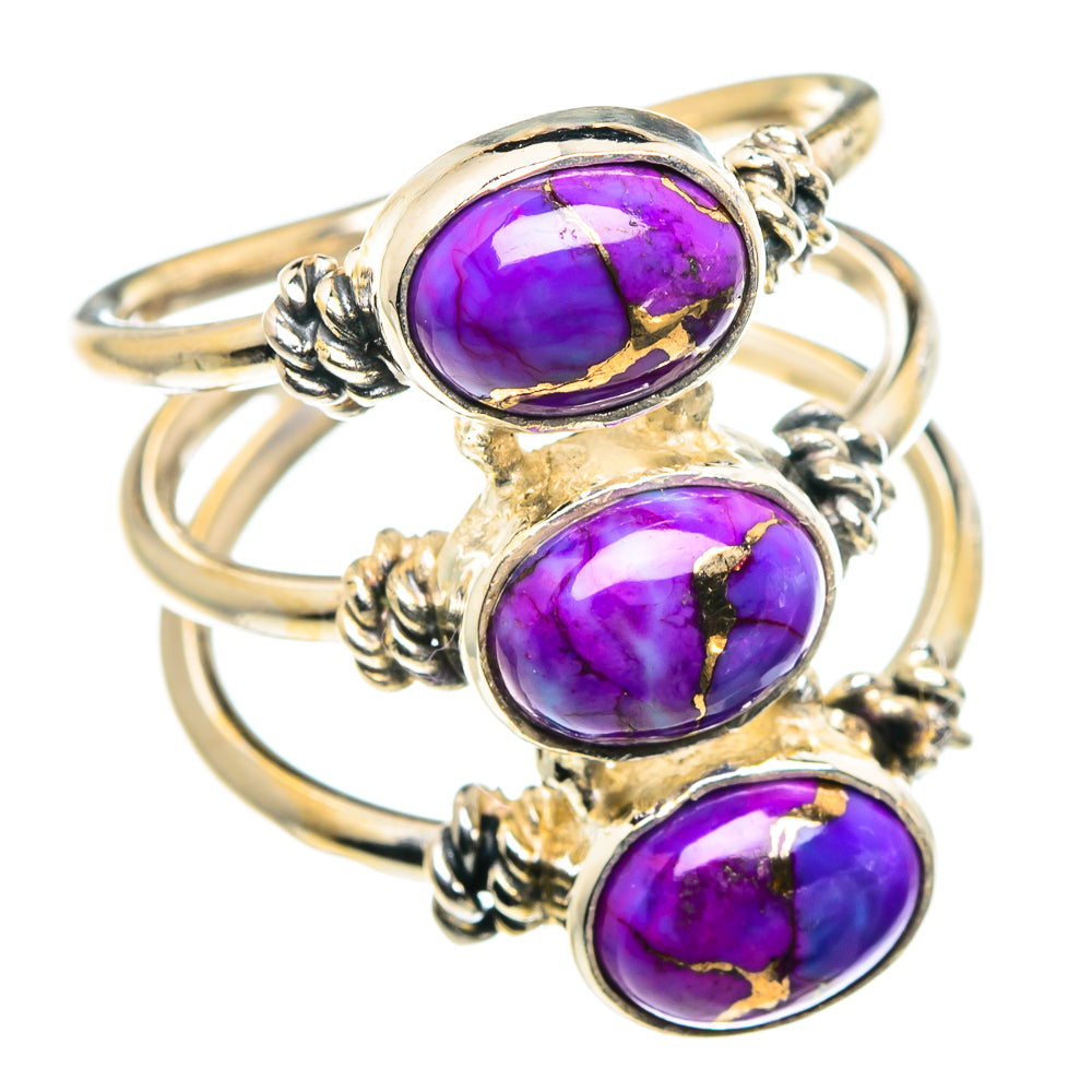 Purple Copper Composite Turquoise Rings handcrafted by Ana Silver Co - RING90122