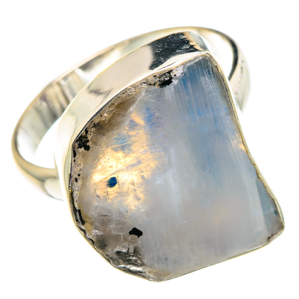 Rainbow Moonstone Rings handcrafted by Ana Silver Co - RING90271
