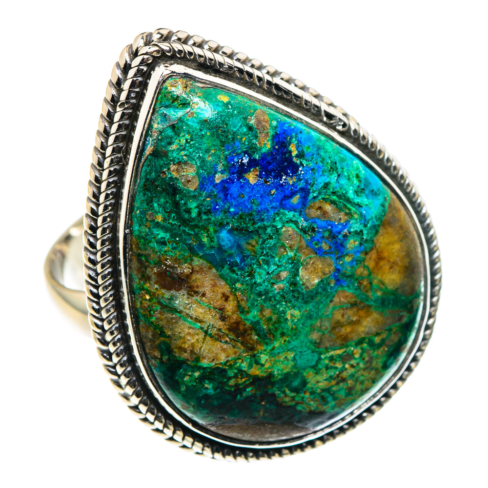 Azurite Malachite Rings handcrafted by Ana Silver Co - RING90274