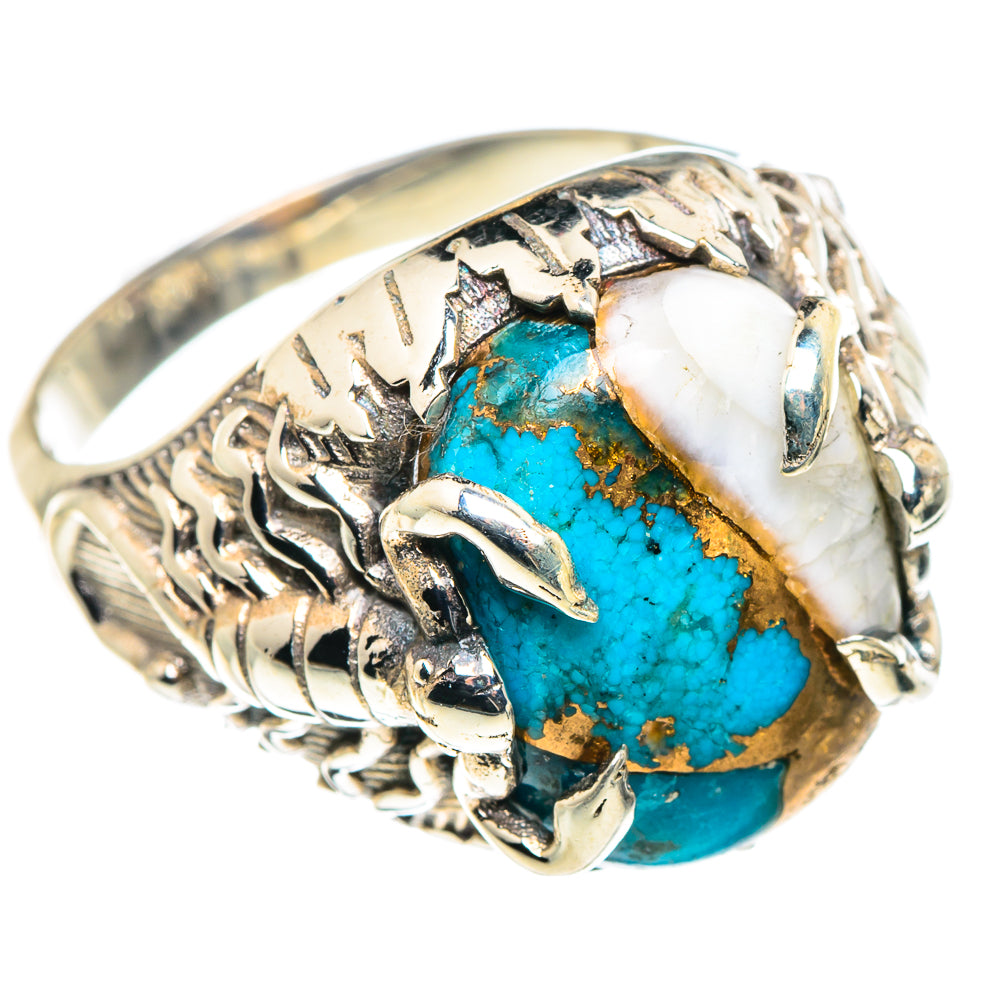 Blue Copper Composite Turquoise Rings handcrafted by Ana Silver Co - RING90283