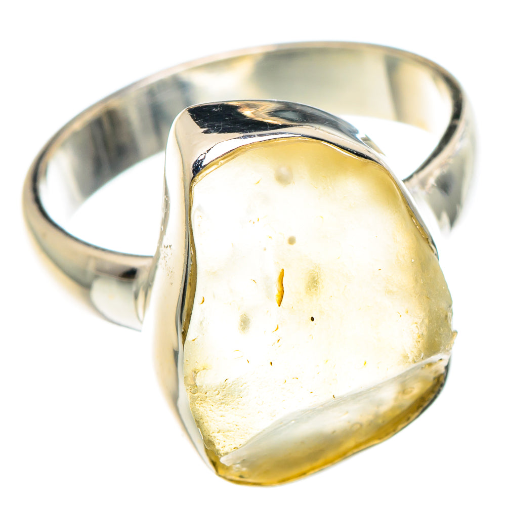 Libyan Desert Glass Rings handcrafted by Ana Silver Co - RING90390 - Photo 2