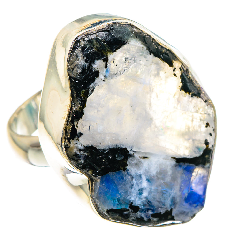 Rainbow Moonstone Rings handcrafted by Ana Silver Co - RING90527