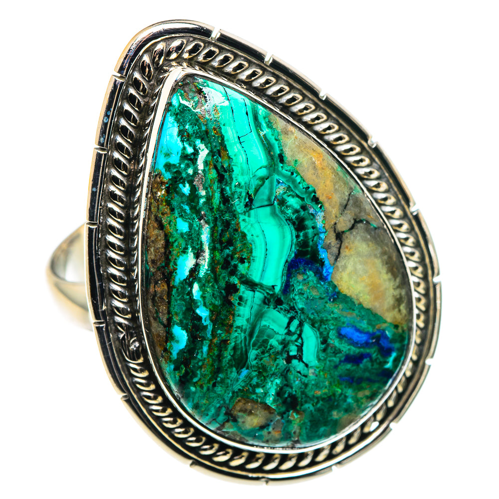 Azurite Malachite Rings handcrafted by Ana Silver Co - RING90554