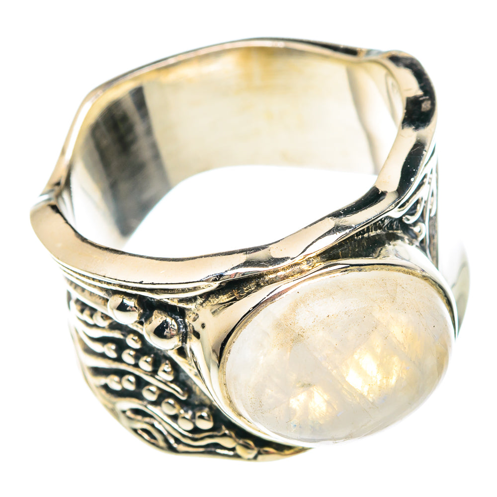 Rainbow Moonstone Rings handcrafted by Ana Silver Co - RING90652