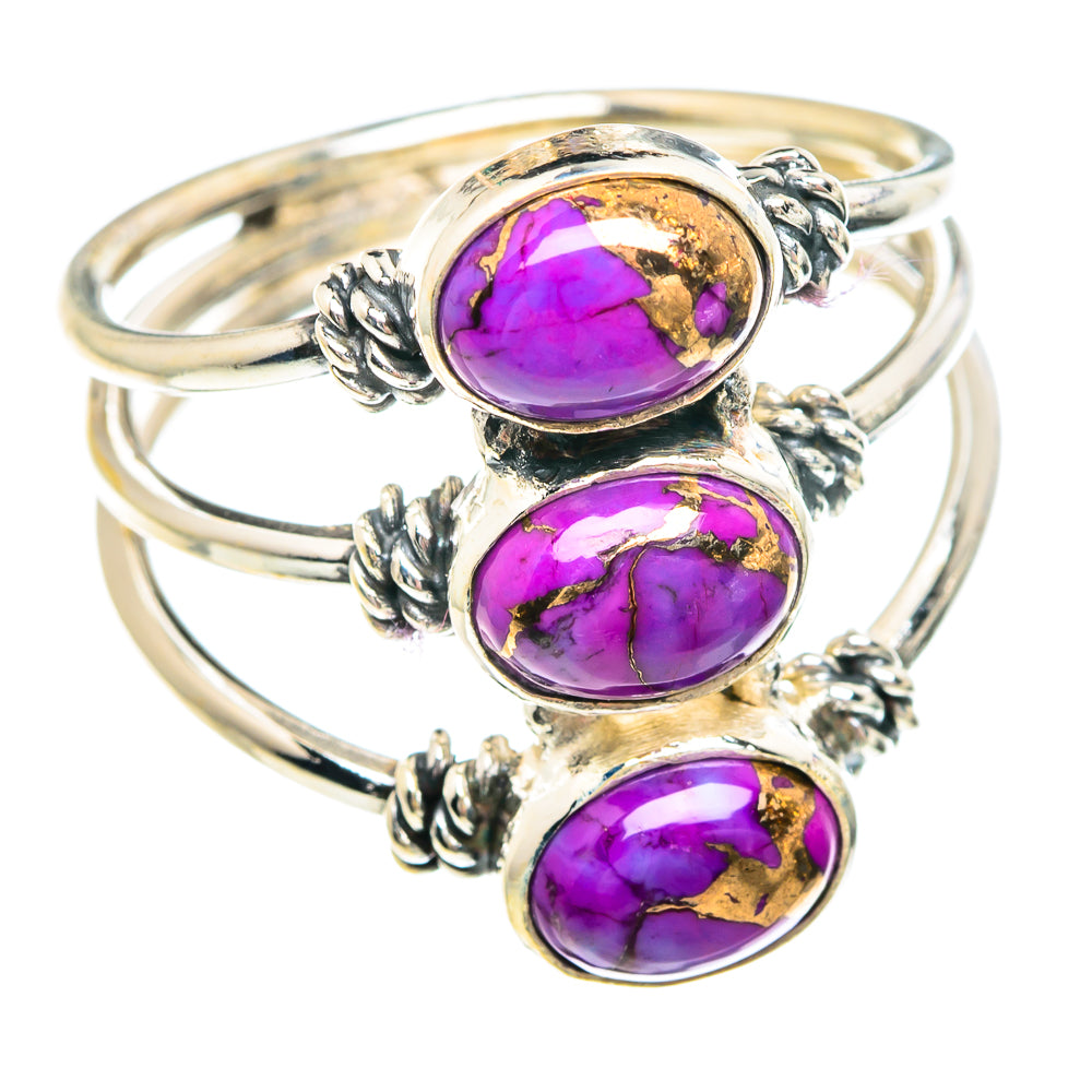 Purple Copper Composite Turquoise Rings handcrafted by Ana Silver Co - RING90683