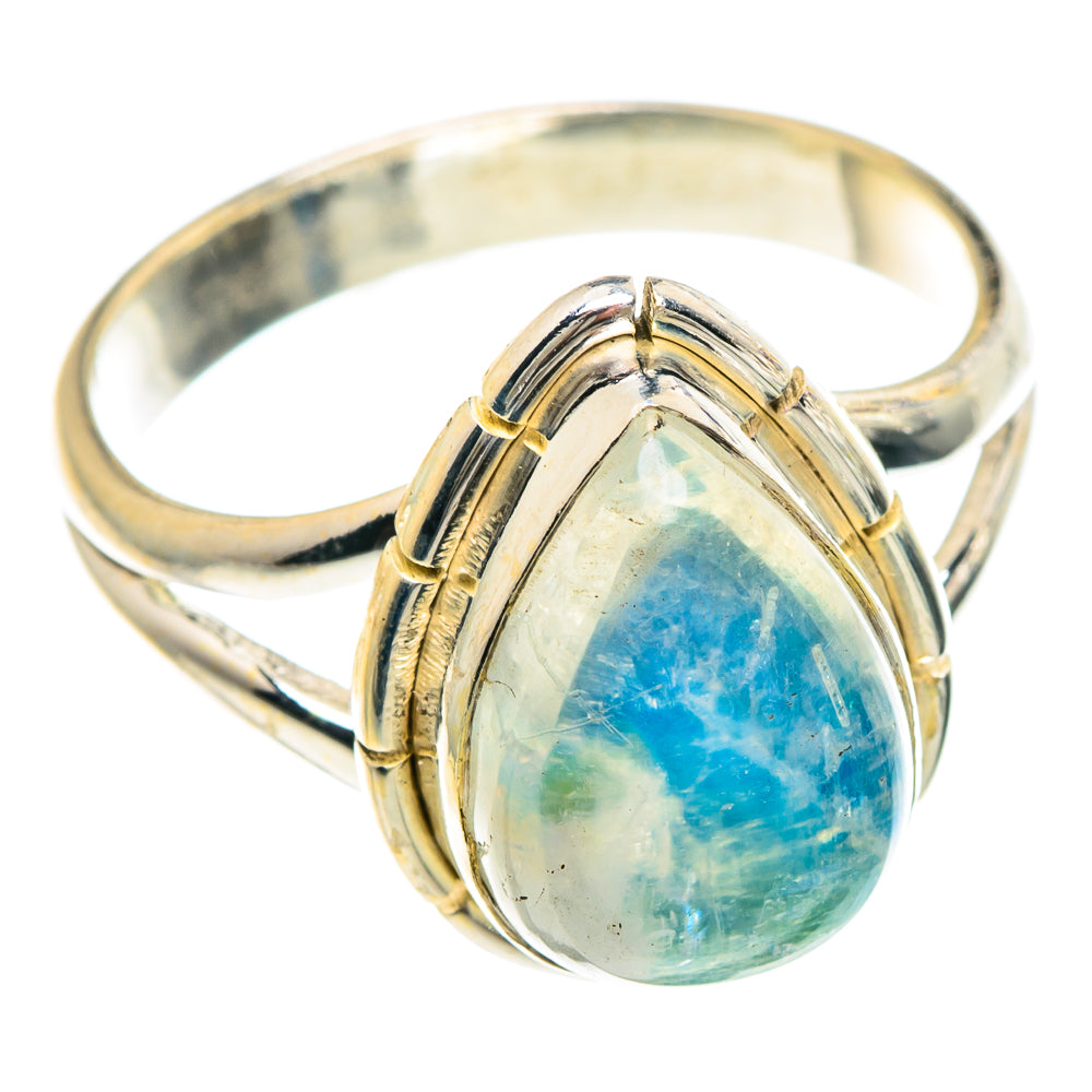 Rainbow Moonstone Rings handcrafted by Ana Silver Co - RING90728