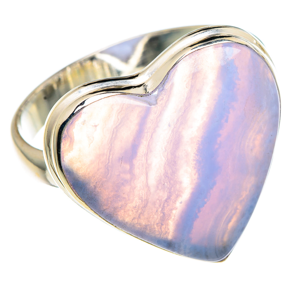 Blue Lace Agate Rings handcrafted by Ana Silver Co - RING90745