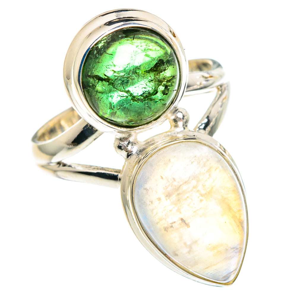 Rainbow Moonstone Rings handcrafted by Ana Silver Co - RING90816