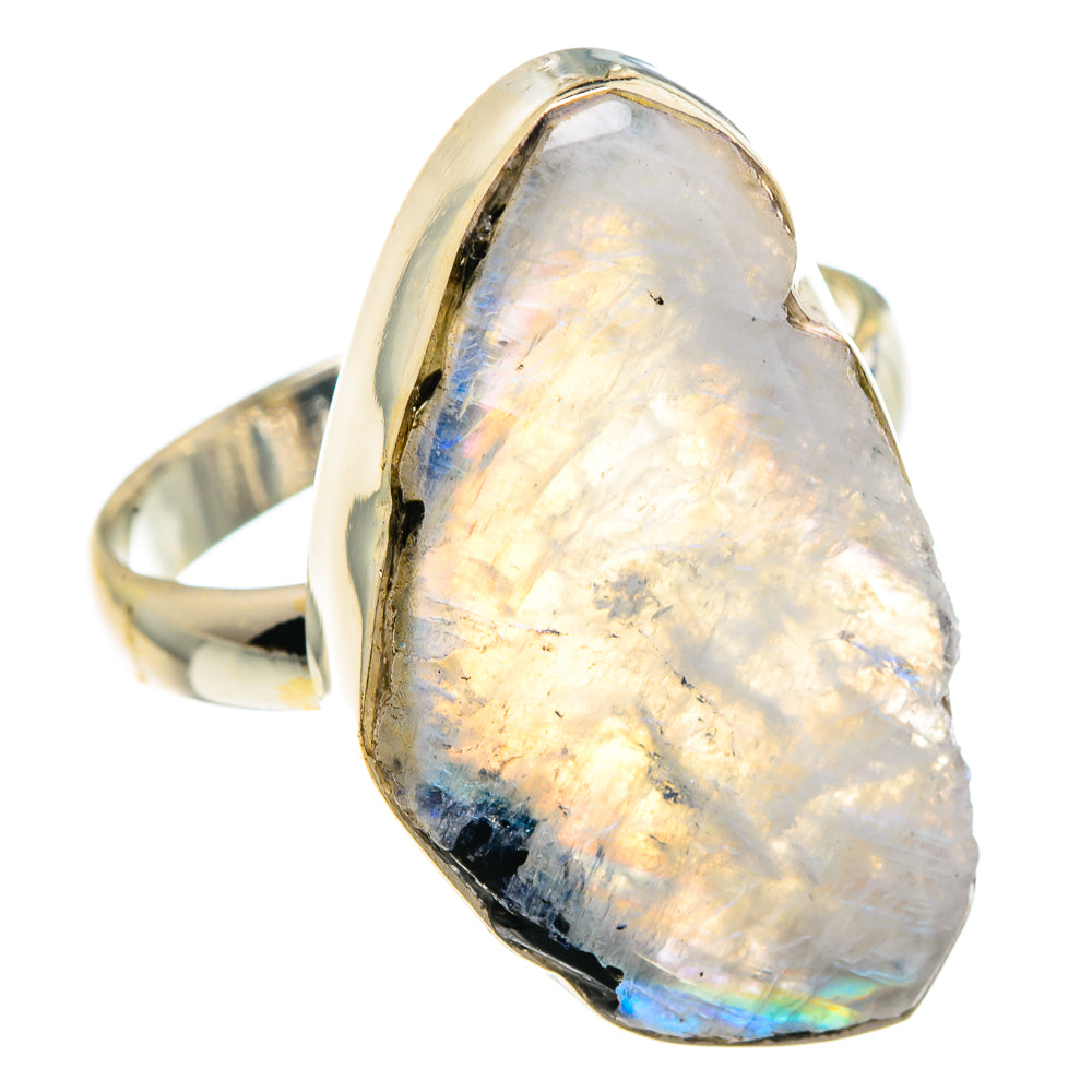 Rainbow Moonstone Rings handcrafted by Ana Silver Co - RING90947